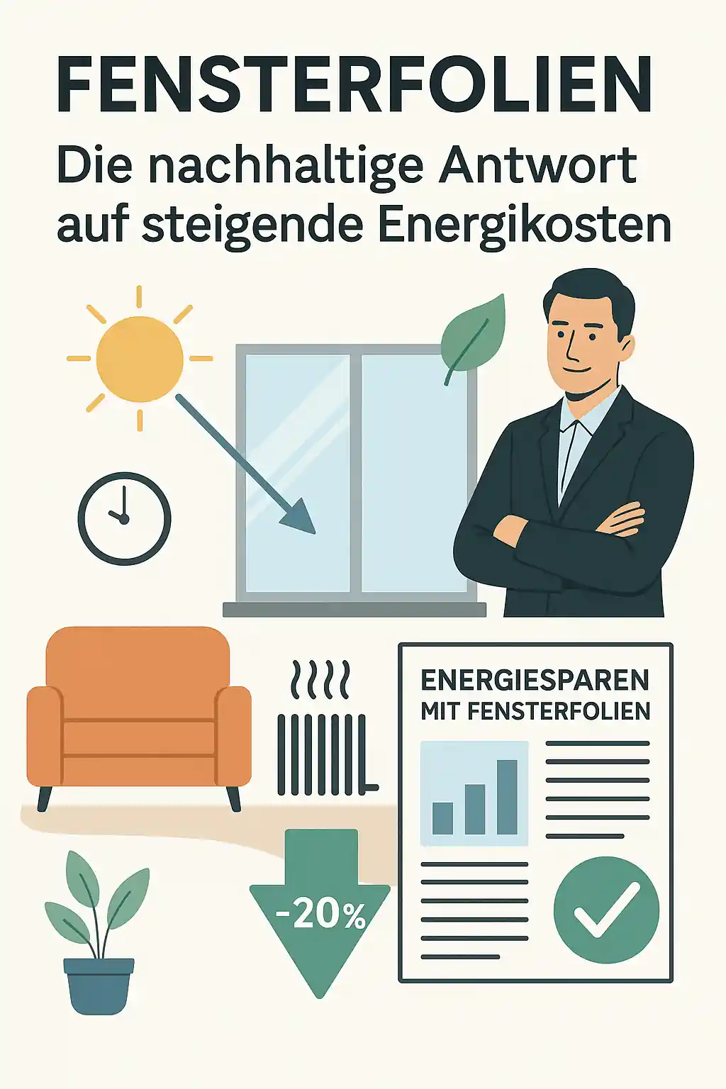 Infografik: Fensterfolien als nachhaltige Antwort auf steigende Energiekosten